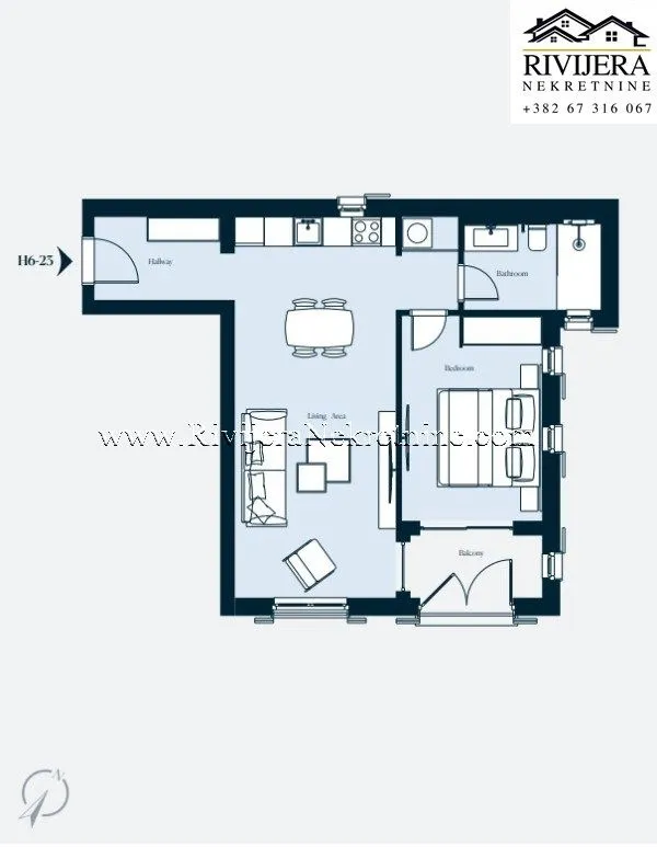Sale, one bedroom apartment, 56m², Tivat, Crna Gora