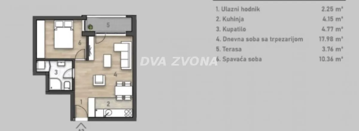 Prodaja, dvosoban stan, 41m², Centar, Novi Sad