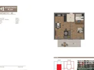 Prodaja, jednosoban stan, 45m2, Baošići, Herceg Novi
