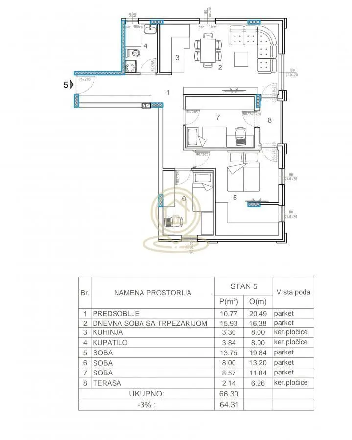 Prodaja, trosoban stan, 64m², Medijana, Niš