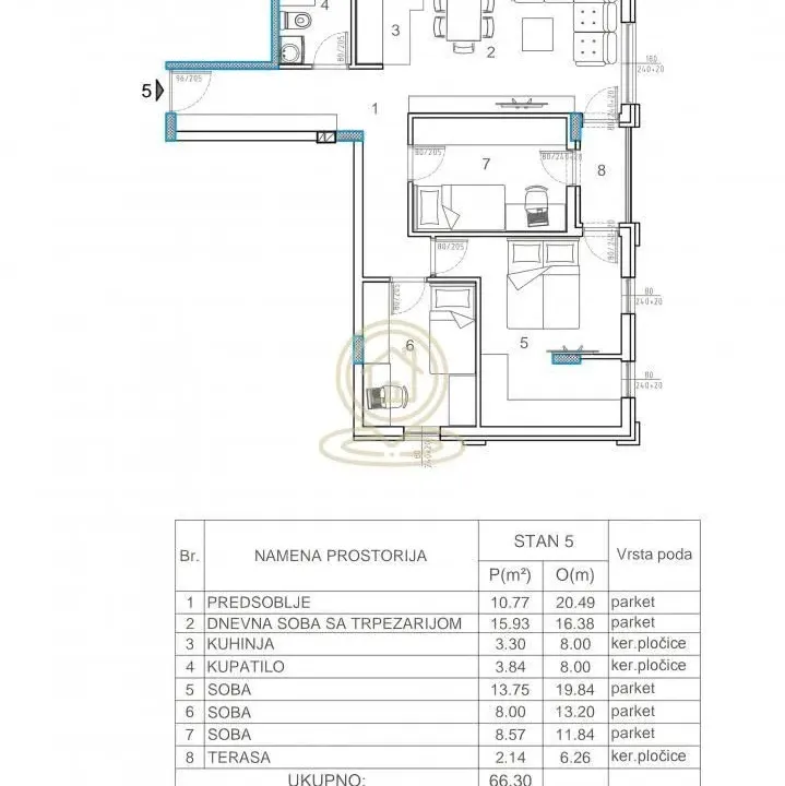 Sale, three bedroom apartment, 64m², Medijana, Niš