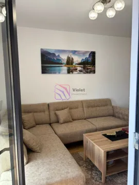 Dnevna soba sa ugaonom garniturom, stočićem i slikom na zidu. - image 14