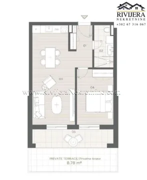 Sale, one bedroom apartment, 55m², Orahovac, Kotor - image 4