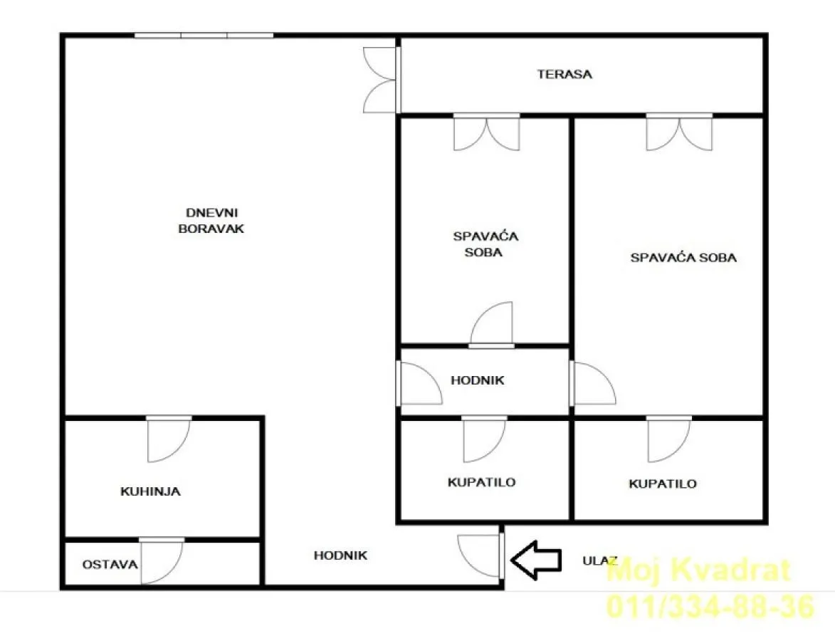 Sale, three bedroom apartment, 84m², Novi Beograd Sve Podlokacije, Beograd