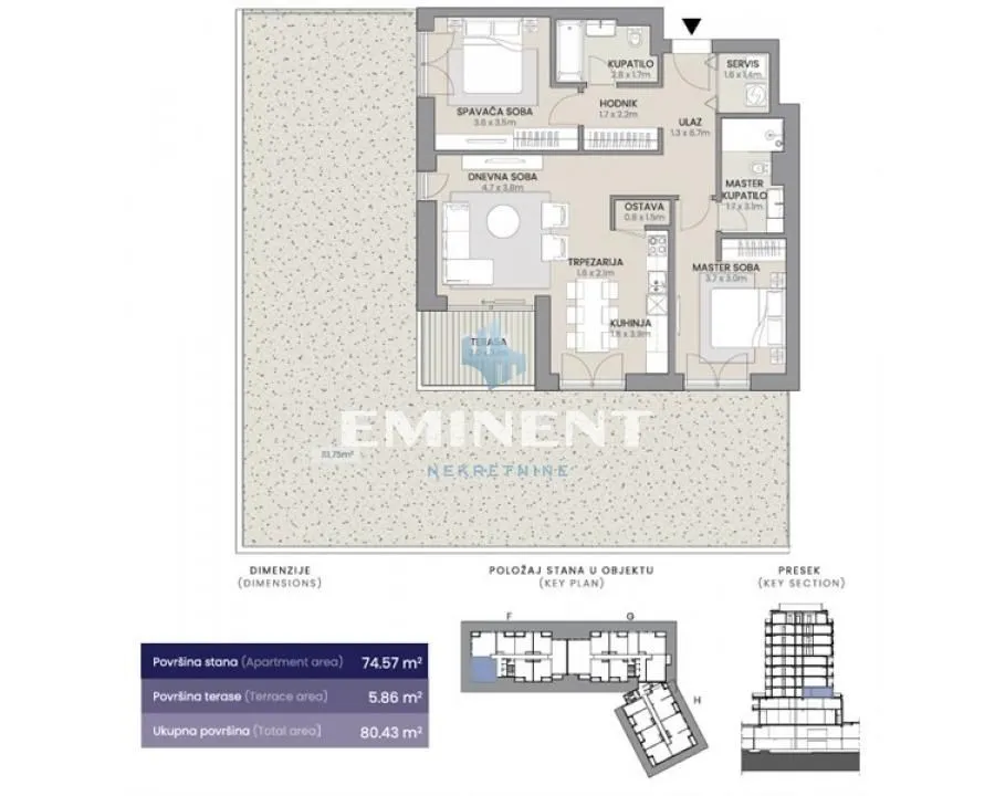 Prodaja, trosoban stan, 192m², Novi Beograd Blok 64, Novi Beograd Sve Podlokacije