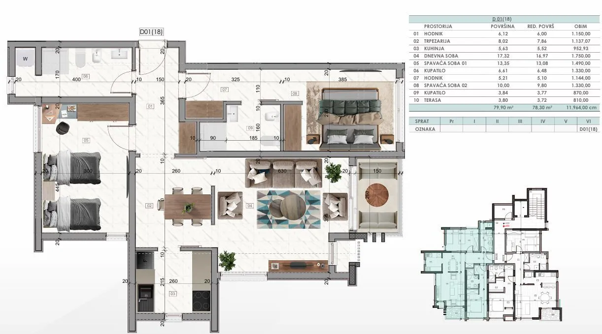 Sale, one bedroom apartment, 55m², Ilino, Bar