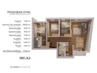 Sale, three bedroom apartment, 73m², Ilino, Bar - image 9