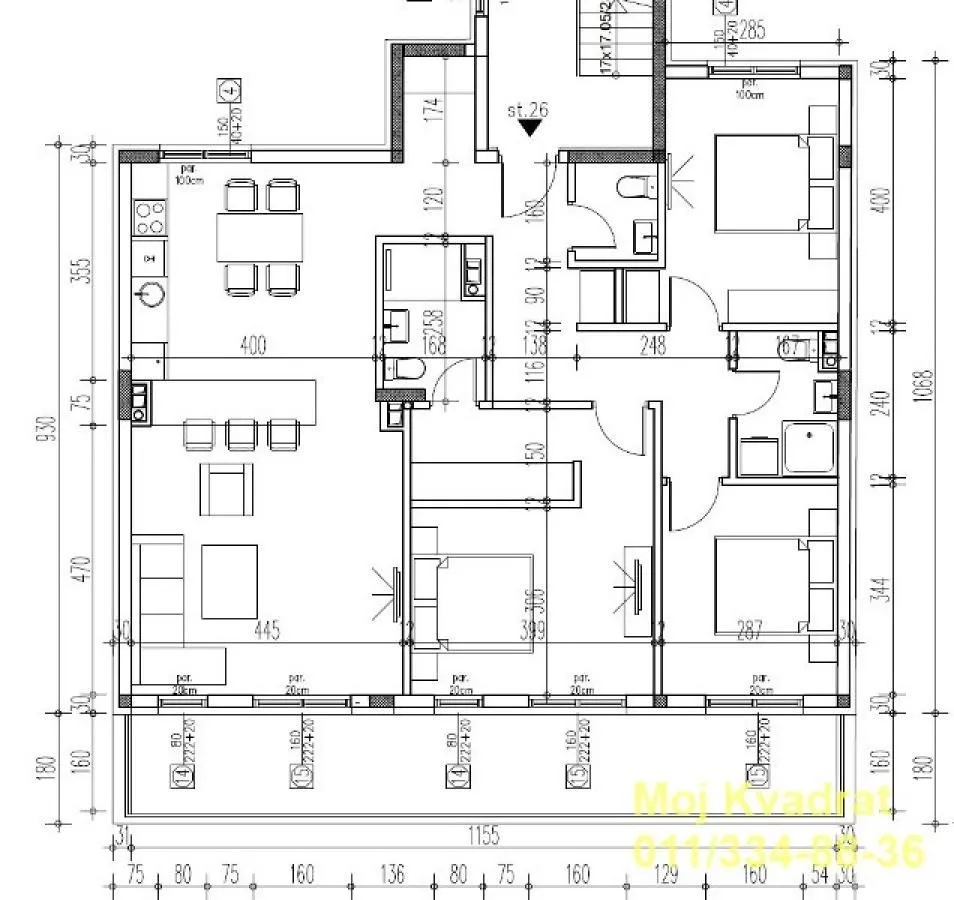 Prodaja, četvorosoban stan, 116m², Dušanovac, Voždovac Sve Podlokacije