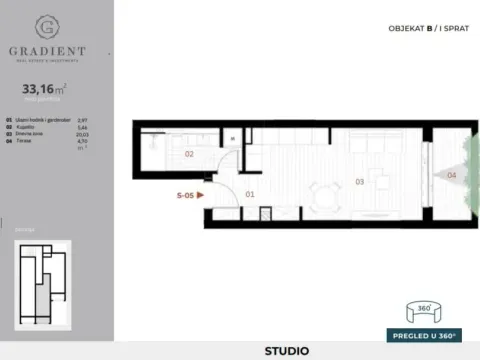Prodaja, jednosoban stan, 41m², Orahovac, Kotor - image 8