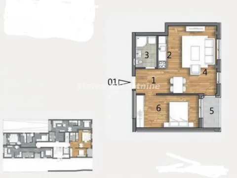 Sale, two bedroom apartment, 46m², Telep, Novi Sad Sve Podlokacije