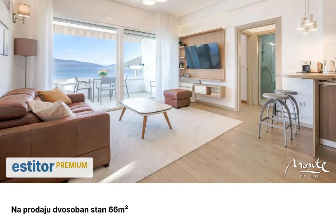 Prodaja, dvosoban stan, 66m², Tivat, Crna Gora