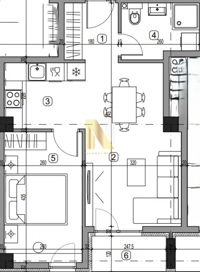Prodaja, dvosoban stan, 44m², Centar, Inđija
