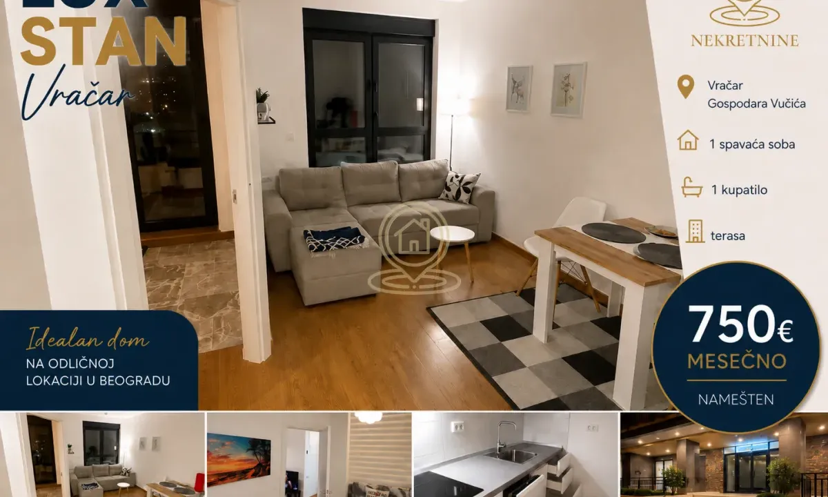 Izdavanje, dvosoban stan, 35m², Vračar Sve Podlokacije, Beograd