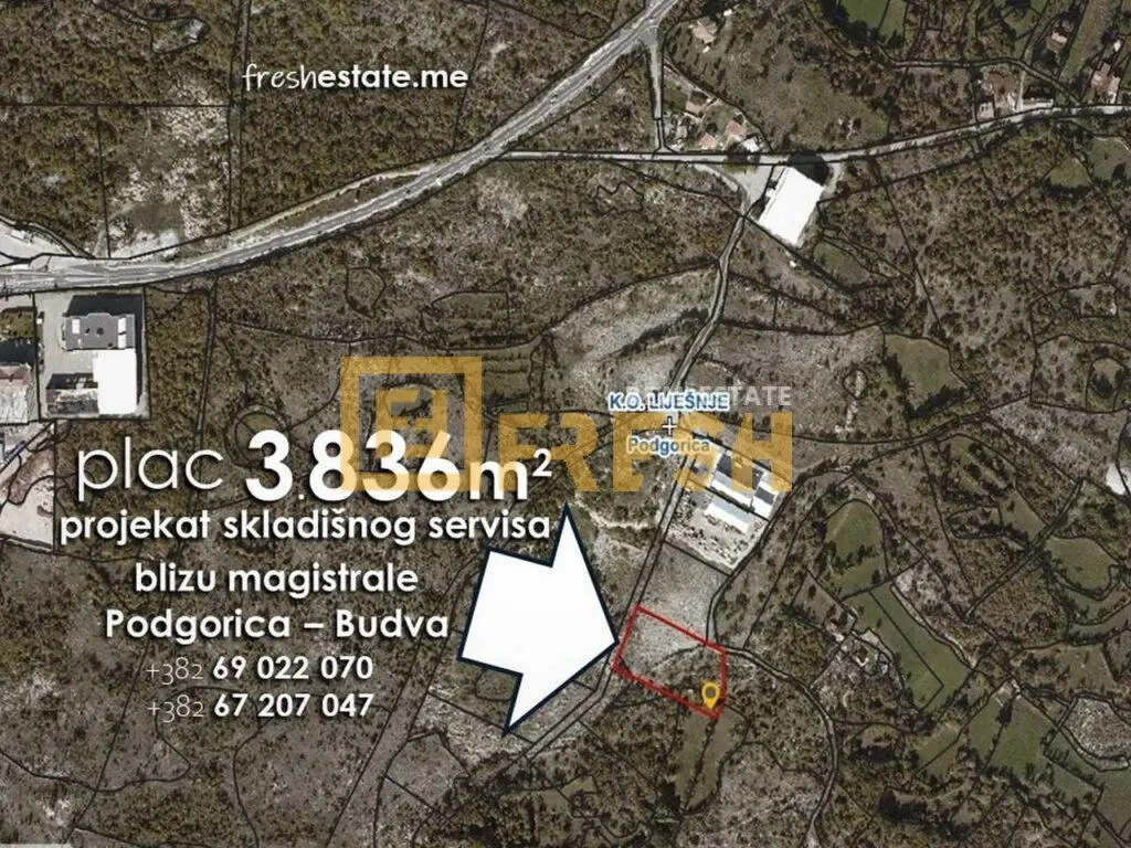 Prodaja, plac, 3836m², Kokoti, Podgorica