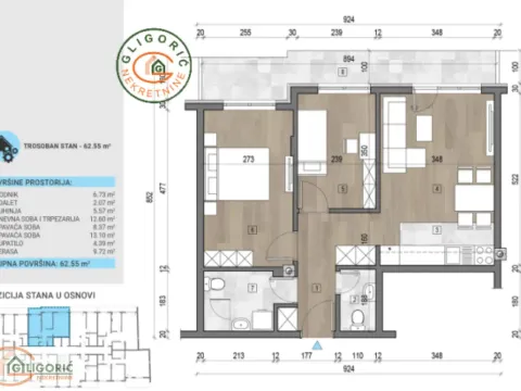 Prodaja, trosoban stan, 63m², Voždovac Sve Podlokacije, Beograd