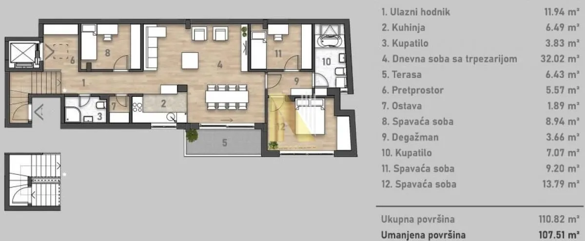 Prodaja, četvorosoban stan, 110m², Socijalno, Novi Sad Sve Podlokacije
