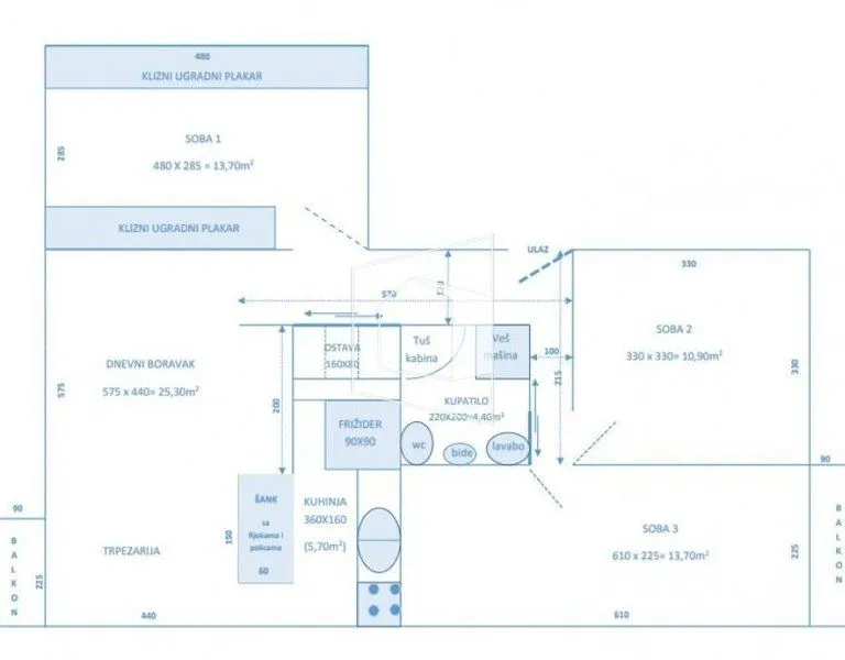 Rent, apartment, 83m², Preko Morače, Podgorica