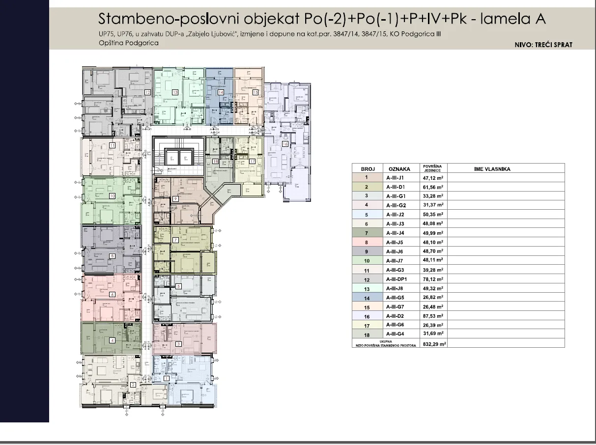 Sale, one bedroom apartment, 48m², Ljubović, Podgorica