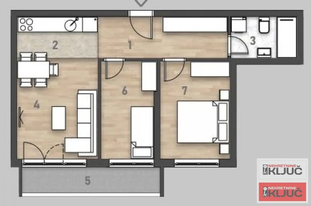 Prodaja, dvosoban stan, 57m², Salajka, Novi Sad Sve Podlokacije