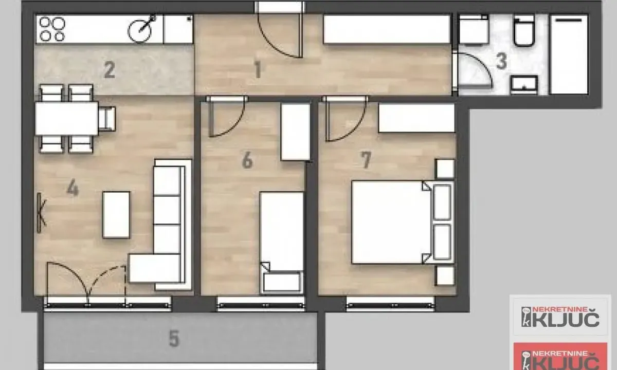 Prodaja, dvosoban stan, 57m², Salajka, Novi Sad Sve Podlokacije