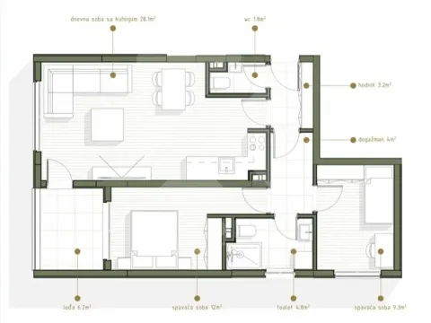 Prodaja, dvosoban stan, 69m², Zabjelo, Podgorica - image 6