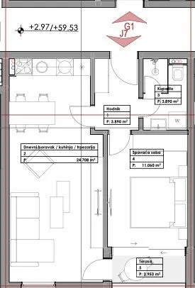 Sale, apartment, 27m², Budva, Crna Gora