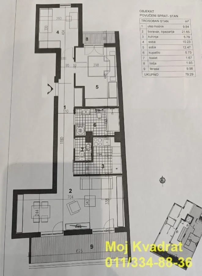 Prodaja, trosoban stan, 79m², Zemun Gornji Grad, Zemun Sve Podlokacije