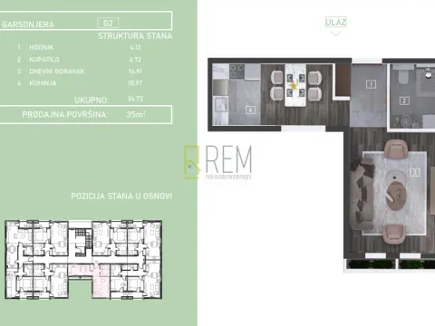 Prodaja, garsonjera, 35m², Zabjelo, Podgorica - image 4