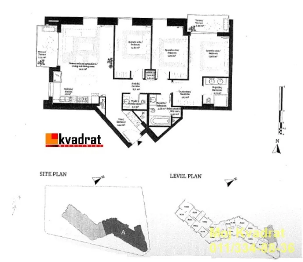 Sale, four bedroom apartment, 109m², Savski Venac, Beograd