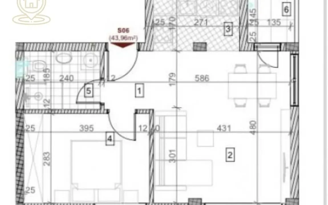 Sale, two bedroom apartment, 43m², Sremska Kamenica, Petrovaradin