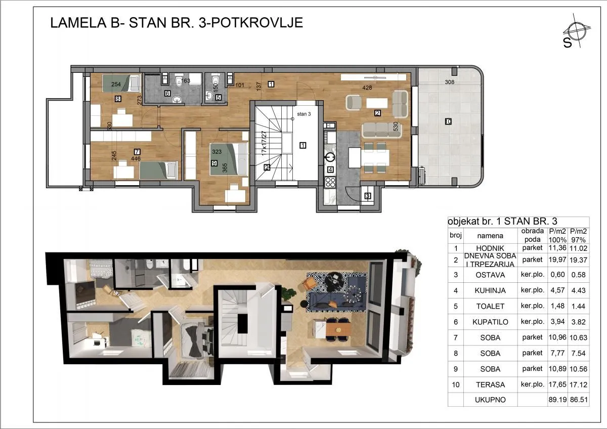 Sale, three bedroom apartment, 92m², Veternik, Novi Sad Sve Podlokacije
