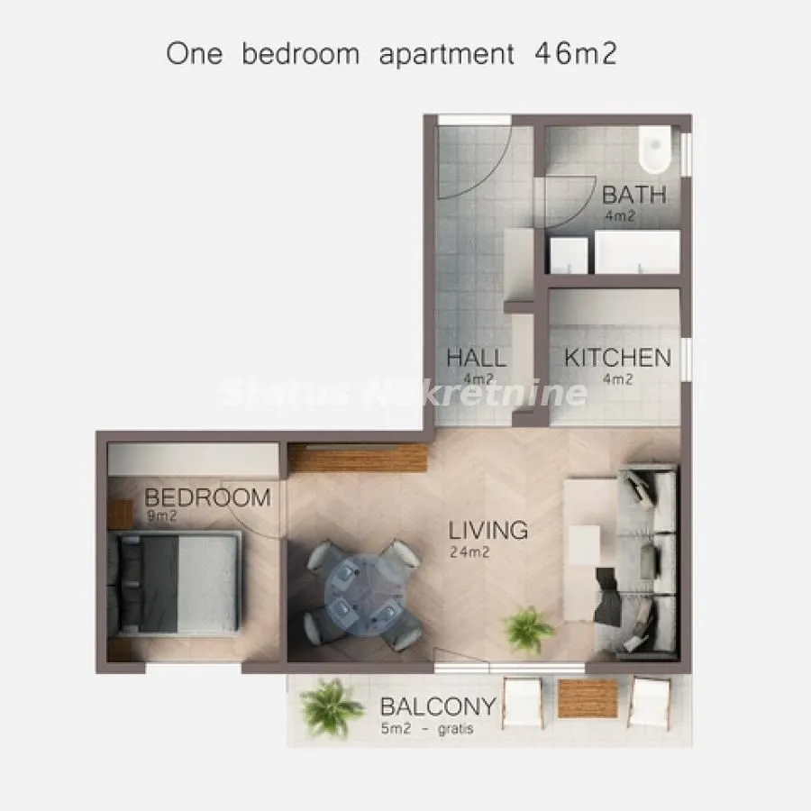 Prodaja, jednosoban stan, 46m², Telep, Novi Sad Sve Podlokacije