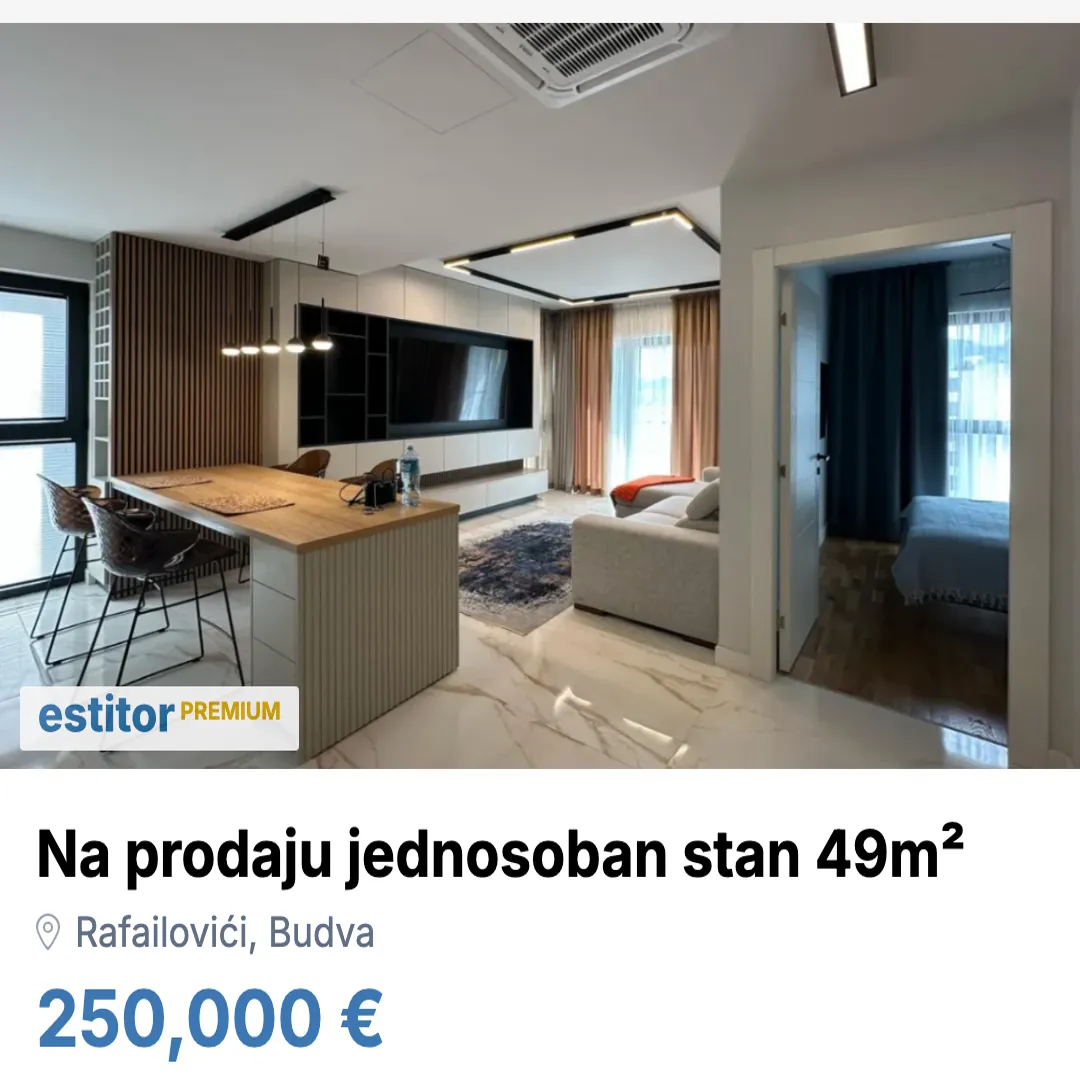 Sale, one bedroom apartment, 49m², Rafailovići, Budva