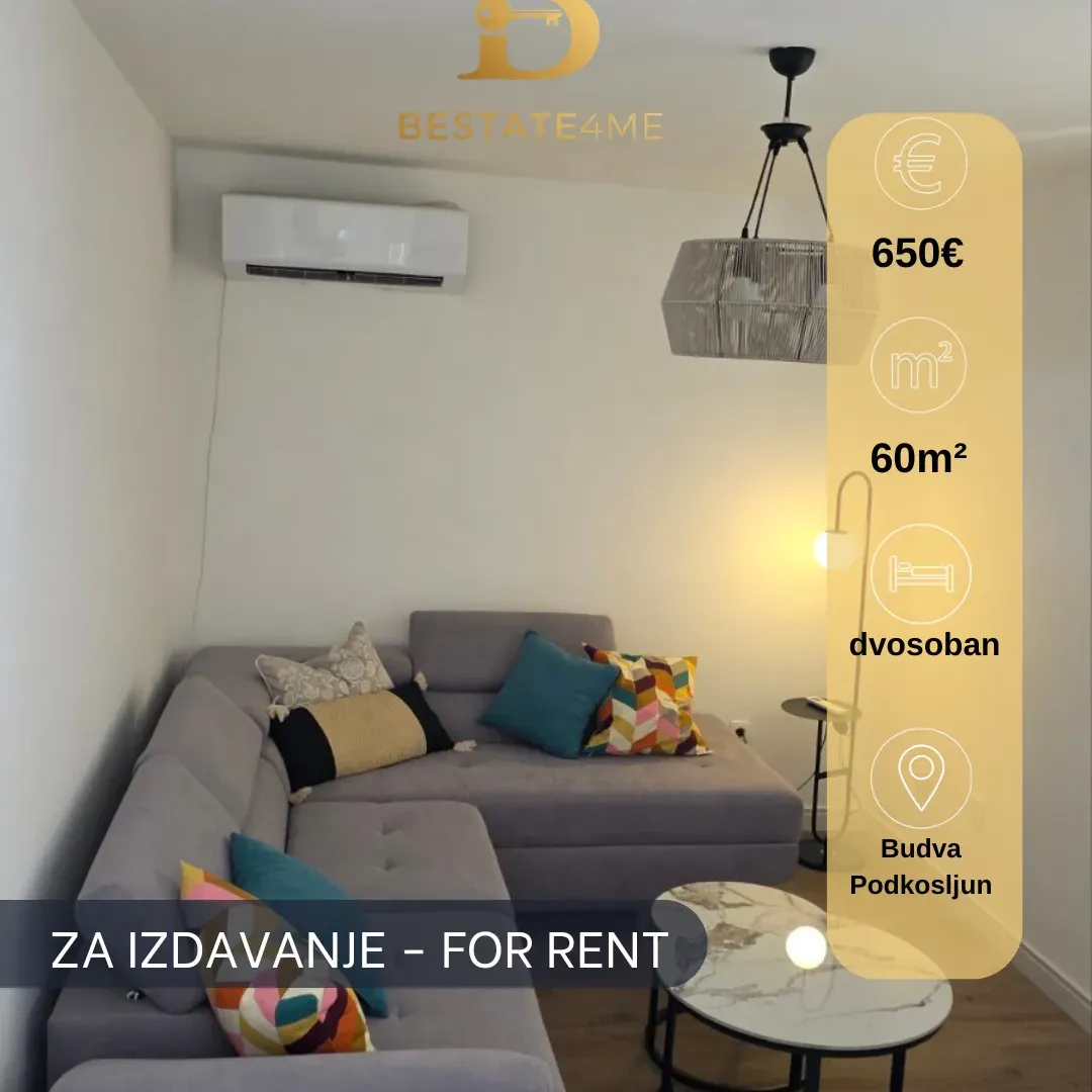 Rent, two bedroom apartment, 60m², Podkošljun, Budva
