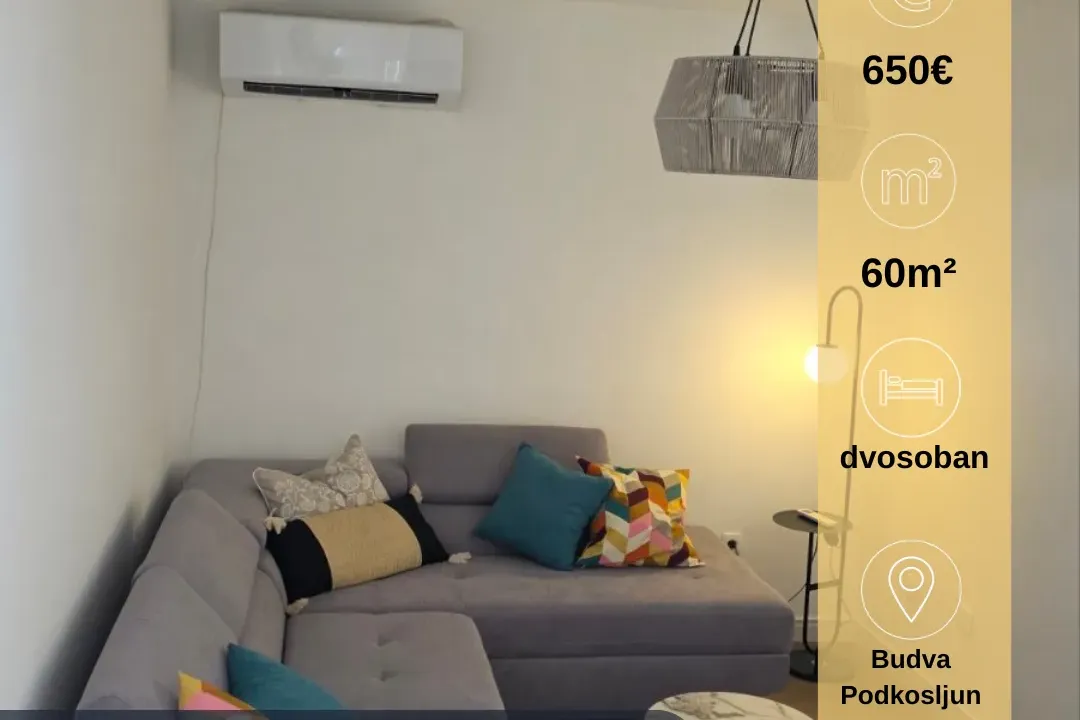 Rent, two bedroom apartment, 60m², Podkošljun, Budva