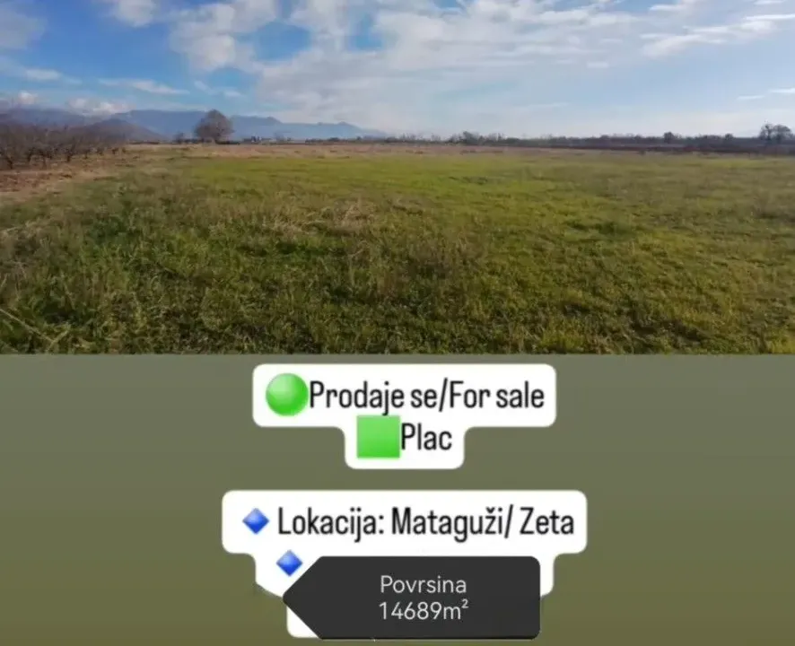 Prodaja, plac, 14650m², Zeta, Podgorica
