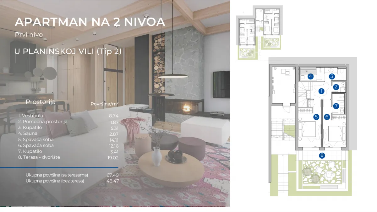 Sale, four bedroom apartment, 127m², Kolašin, Crna Gora
