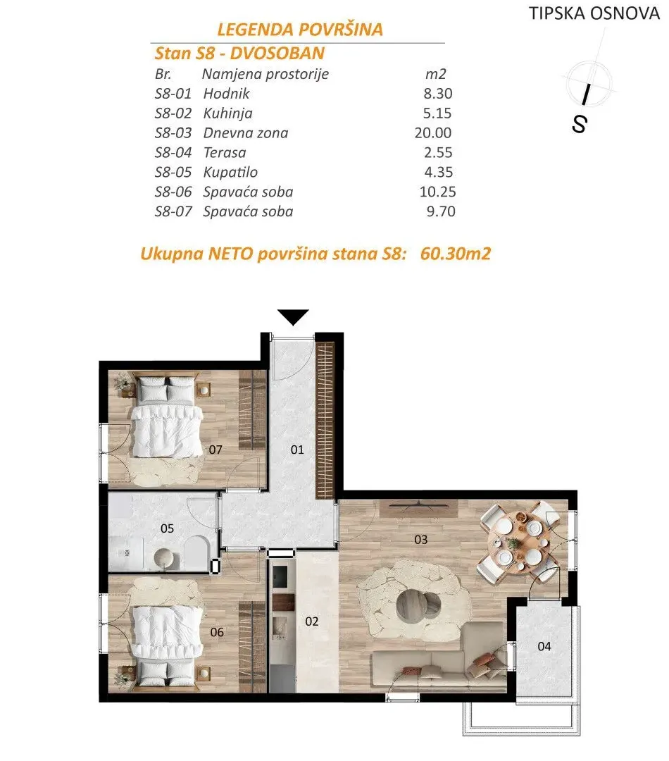 Prodaja, stan, 60m², Zabjelo, Podgorica