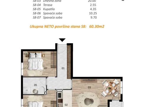 Prodaja, stan, 60m², Zabjelo, Podgorica - image 2