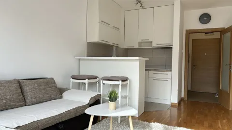 Svijetao dnevni boravak sa malom kuhinjom i šankom. - image 2