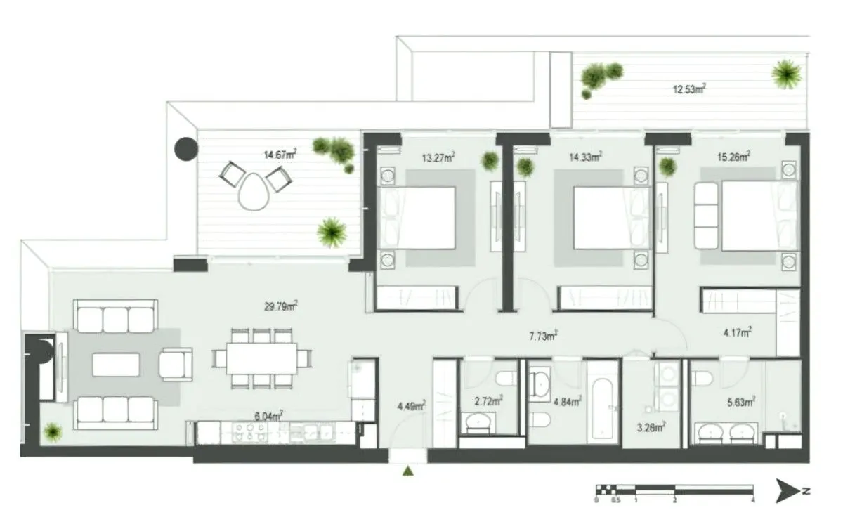 Sale, four bedroom apartment, 139m², Beograd Na Vodi, Beograd