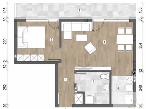 Sale, two bedroom apartment, 49m², Voždovac Sve Podlokacije, Beograd - image 6
