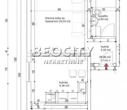 Sale, two bedroom apartment, 50m², Žarkovo, Beograd - image 4