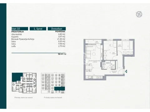 Prodaja, dvosoban stan, 53m², Bežanija, Beograd - image 2