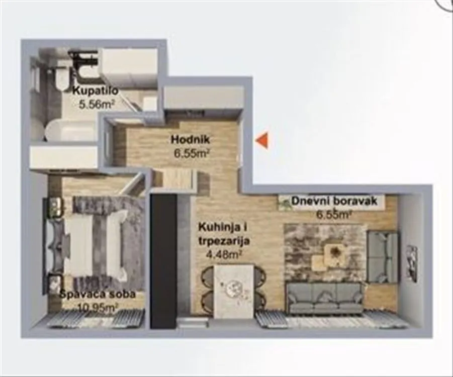 Prodaja, jednosoban stan, 44m², Voždovac Sve Podlokacije, Beograd