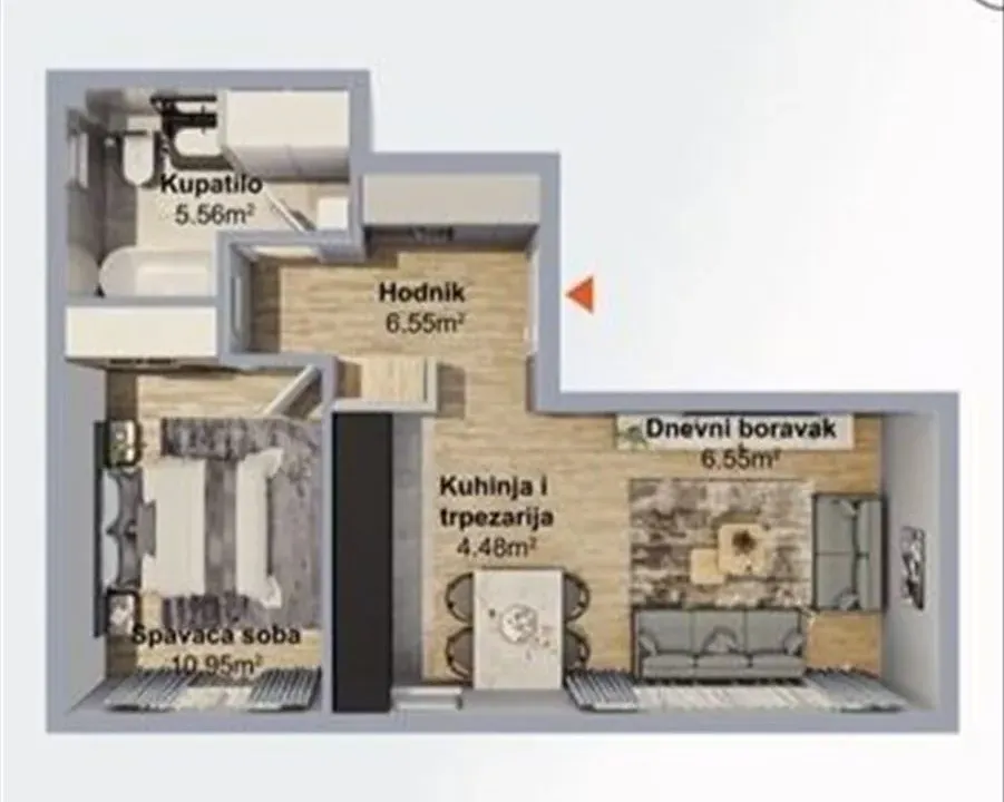 Prodaja, jednosoban stan, 44m², Voždovac Sve Podlokacije, Beograd