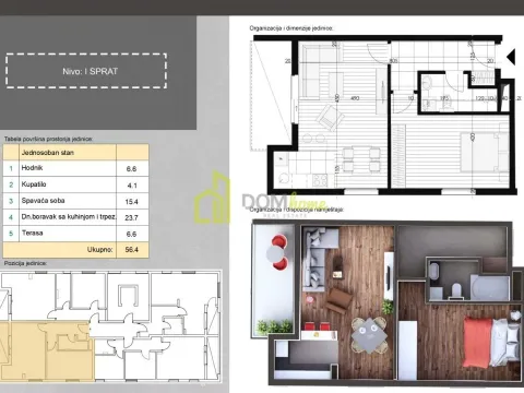 Prodaja, jednosoban stan, 56m², Momišići, Podgorica - image 4