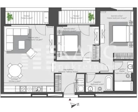 Floor plan of the apartment showing room layouts. - image 10