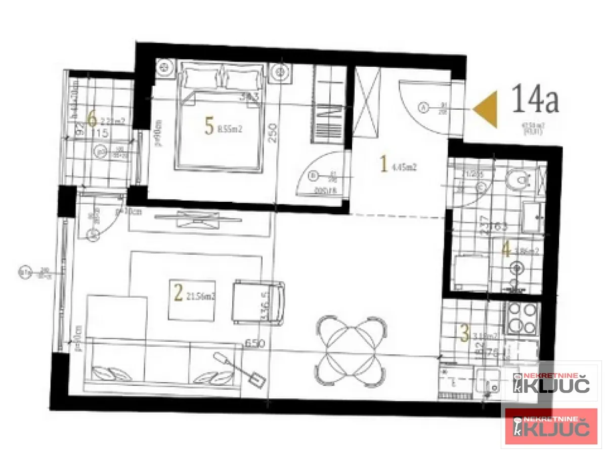 Prodaja, dvosoban stan, 43m², Petrovaradin, Novi Sad