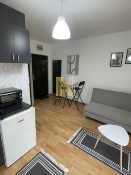 Manja dnevna soba sa kaučem, trpezarijskim delom i kuhinjskim elementima. - image 4